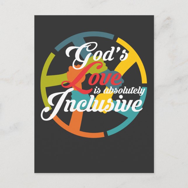 Gottes Liebe ist inklusiver Rainbow Pride Anti Ras Postkarte (Vorderseite)