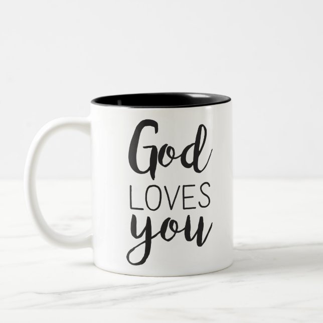 Gottes Liebe Zweifarbige Tasse (Links)