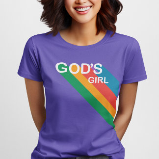 Gottes Mädchen Regenbogen Inspirierendes Christlic T-Shirt