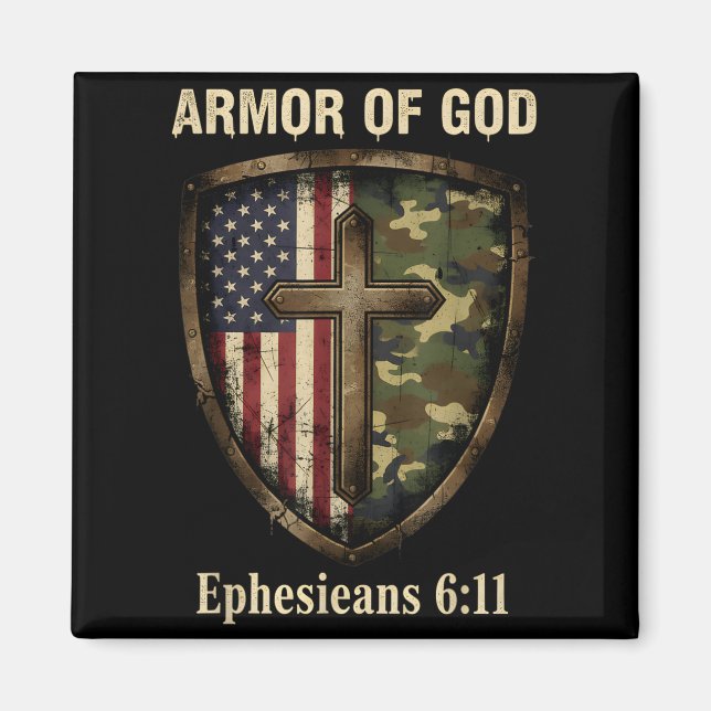 Gottes Panzer Tarnkreuz religiöser Glaube Magnet (Vorne)