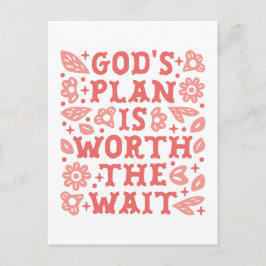 Gottes Plan ist das Warten Christlichen Mädchen pi Postkarte