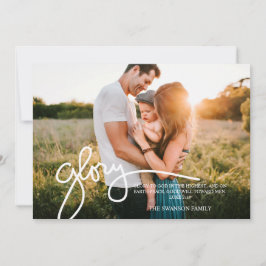 Gottes Ruhm im höchsten Foto handgeschrieben Feiertagskarte