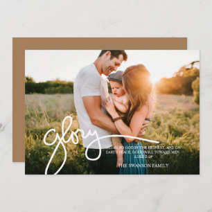 Gottes Ruhm im höchsten Foto handgeschrieben Feiertagskarte