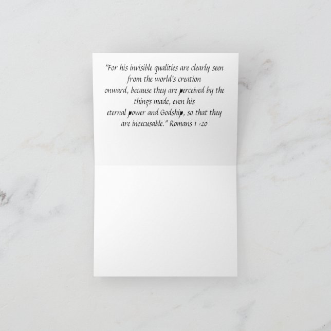 "Gottes Schöpfung" Karte (Innenseite)