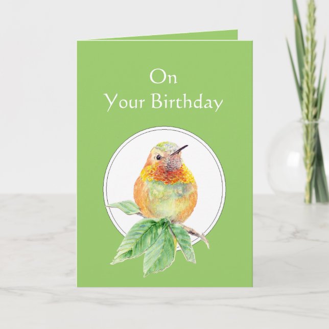 Gottes Segen für deinen Geburtstag Hummingbird Karte (Vorderseite)