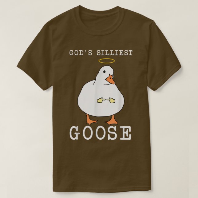 Gottes Silarly Goose Funny Shy Goose Meme Bird Tal T-Shirt (Design vorne)