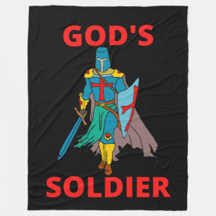 Gottes Soldat in Waffen Fleecedecke