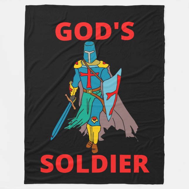 Gottes Soldat in Waffen Fleecedecke (Vorderseite)