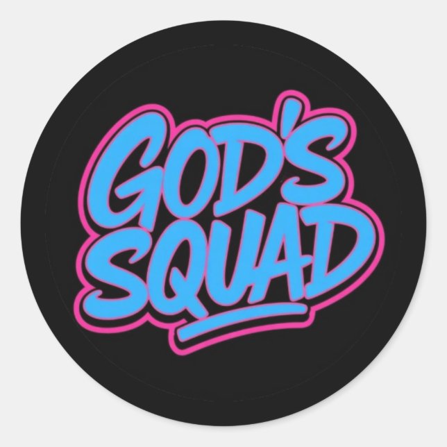 Gottes Squad Runder Aufkleber (Vorderseite)