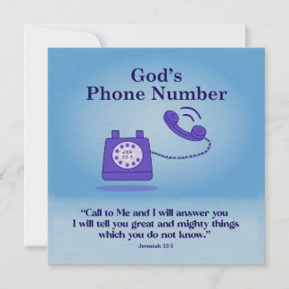 Gottes Telefonnummer Jeremiah 33:3 Mitteilungskarte