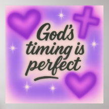 Gottes Timing ist perfekt Airbrush Retro 90er Lila