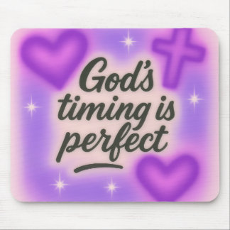 Gottes Timing Vertrauen lila y2k christlicher Glau Mousepad