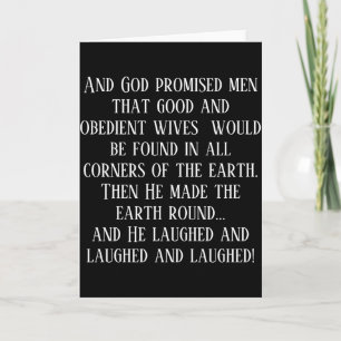 Gottes Versprechen an Männer Humor T-Shirt Karte