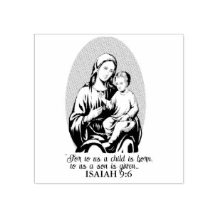 Gottes Versprechen an Maria und Jesus - Jesaja 9:6 Gummistempel