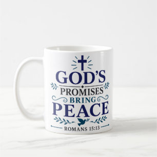 Gottes Versprechen bringen Frieden Morgen-Andacht Kaffeetasse