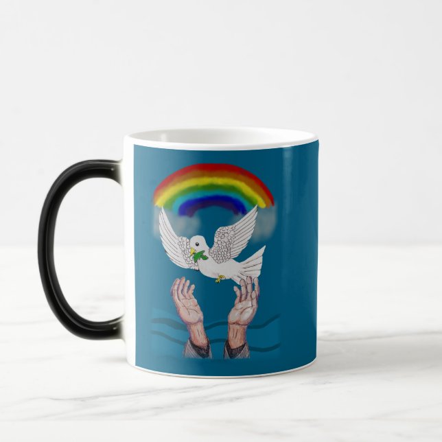 Gottes Versprechen Taube & Regenbogen Morphing Tas Verwandlungstasse (Links)
