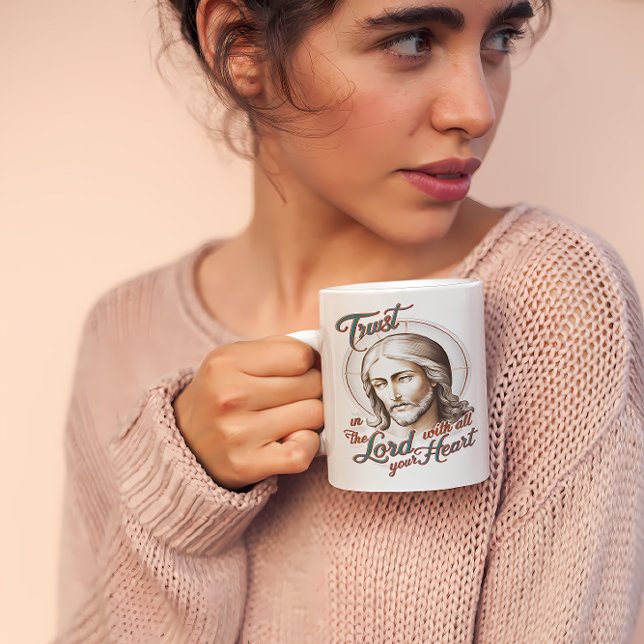 Gottes Vertrauen: Jesus ermutigt zum Vertrauen in  Kaffeetasse (Von Creator hochgeladen)