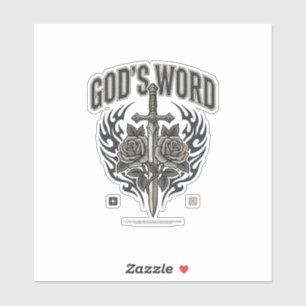 Gottes Wort Schwert & Rosen Vintage Christlich Aufkleber