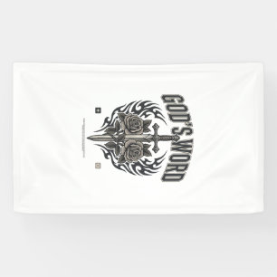 Gottes Wort Schwert & Rosen Vintage Christlich Banner