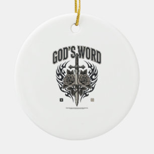 Gottes Wort Schwert & Rosen Vintage Christlich Keramik Ornament