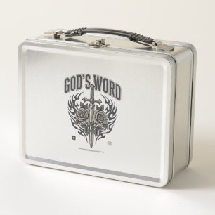Gottes Wort Schwert & Rosen Vintage Christlich Metall Brotdose