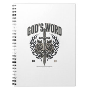 Gottes Wort Schwert & Rosen Vintage Christlich Notizblock