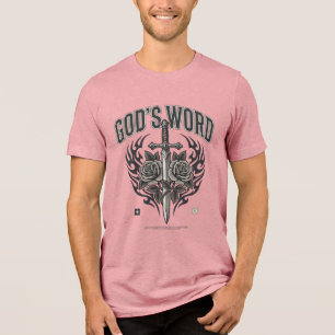 Gottes Wort Schwert & Rosen Vintage Christlich Tri-Blend Shirt