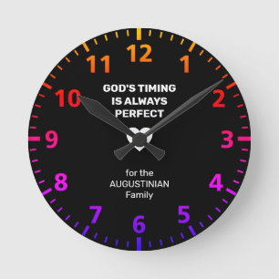 GOTTES ZEIT IST IMMER PERFEKT   Personalisiert Sch Runde Wanduhr