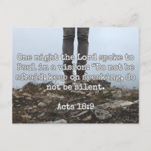 Gottes Zitate: Akt 18:9 — "Sei nicht still!" Postkarte