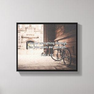 Gottes Zitate: Phil 4:13 — "Gott gibt Kraft" Leinwanddruck