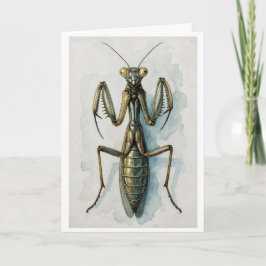 Gottesanbeterin Aquarellmalerei Insektenkunst  Karte