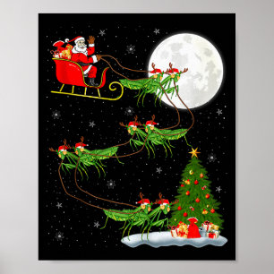 Gottesanbeterin Insekt Weihnachtsmann Schlitten Fl Poster