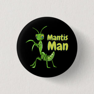 Gottesanbeterin Mann Grüner Garten Insekt Button
