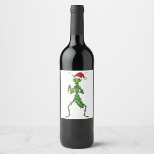 Gottesanbeterin Weihnachten Feiertag Insekt Käfer Weinetikett