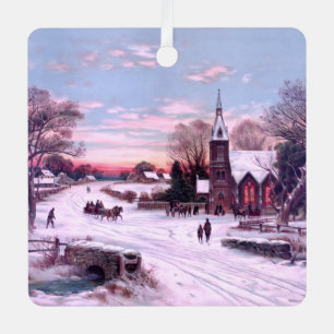 Gottesdienste am Weihnachtsmorgen Ornament Aus Metall