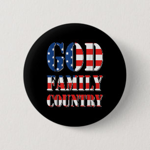 Gottesfamilienland Amerika - Flag-Stolz Button