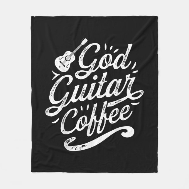 Gottesgitarre Kaffeemusik Lover Christlich Fleecedecke (Vorderseite)