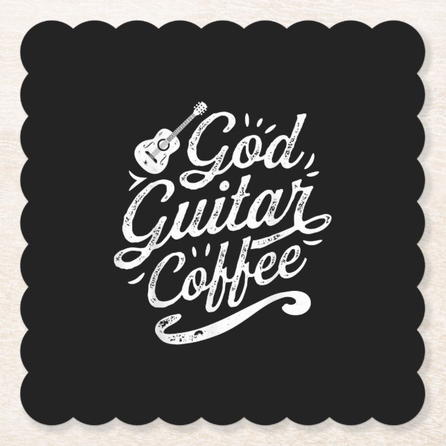 Gottesgitarre Kaffeemusik Lover Christlich Untersetzer (Vorderseite)