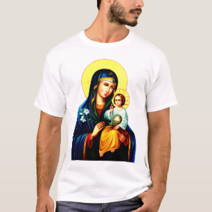 Gottesmutter-Jungfrau und Kind-2-Symbol T-Shirt