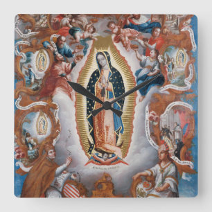 „Gottesmutter von Guadalupe“-Wanduhren Quadratische Wanduhr