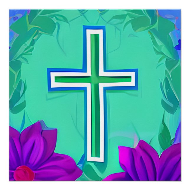 Gottesübergreifende Lieben Jesus Rette Christliche Poster (Vorderseite)