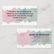 Gottesversprechen Aquarellschrift - Matthew 6:34