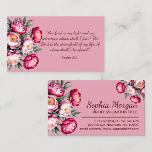 Gottesversprechen Aquarellschrift - Psalm 27:1 Visitenkarte