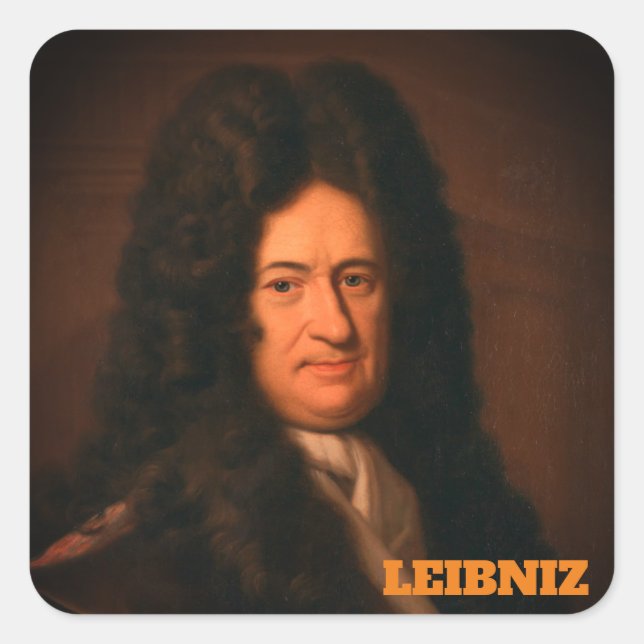 Gottfried Wilhelm Leibniz (c. 1695) Quadratischer Aufkleber (Vorderseite)