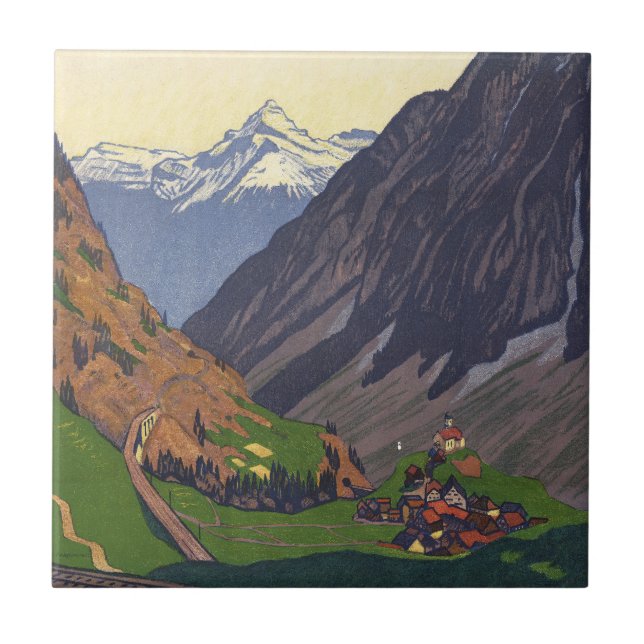 Gotthard Pass - Nostalgie Fliese (Vorderseite)