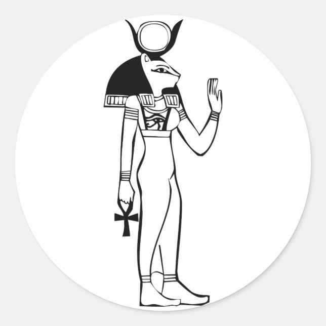 Göttin, ägyptische Hieroglyph Runder Aufkleber (Vorderseite)