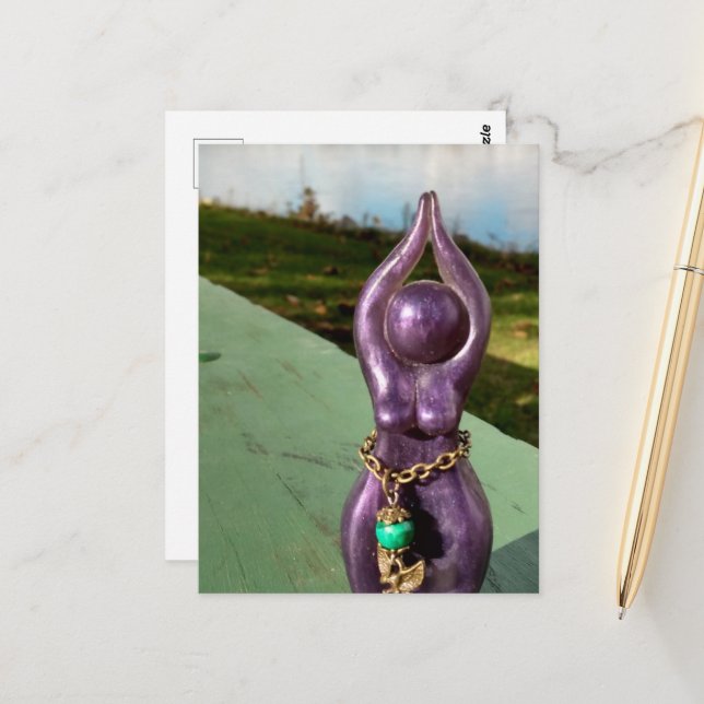 Göttin am Fluss Postkarte (Vorderseite/Rückseite Beispiel)