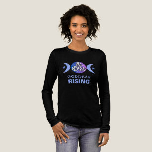 Göttin Aufsteigend Langes Lila-Blaues T-Shirt Tri-Blend Shirt