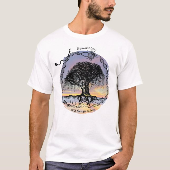 Göttin Baum, wenn du nur auf Sonnenuntergang schau T-Shirt (Vorderseite)