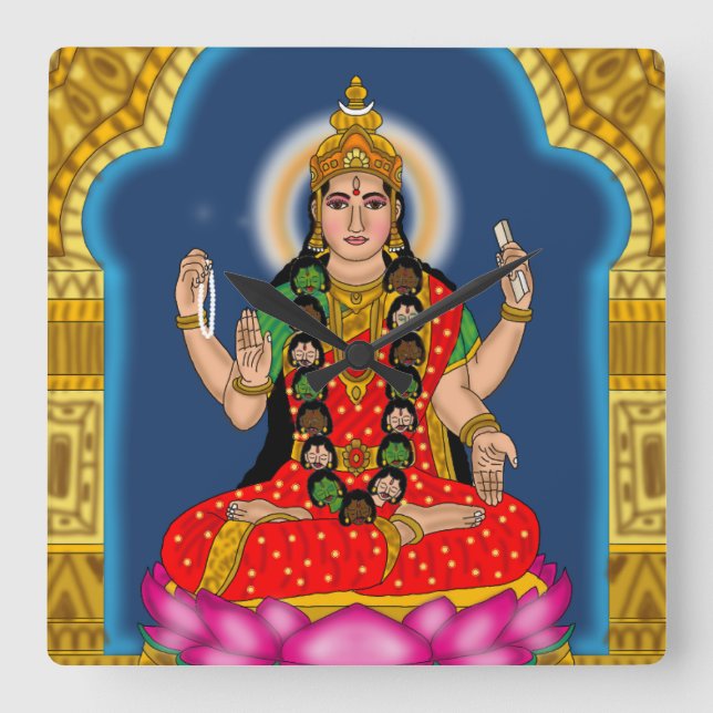 Göttin Bhairavi Wanduhr (Vorderseite)